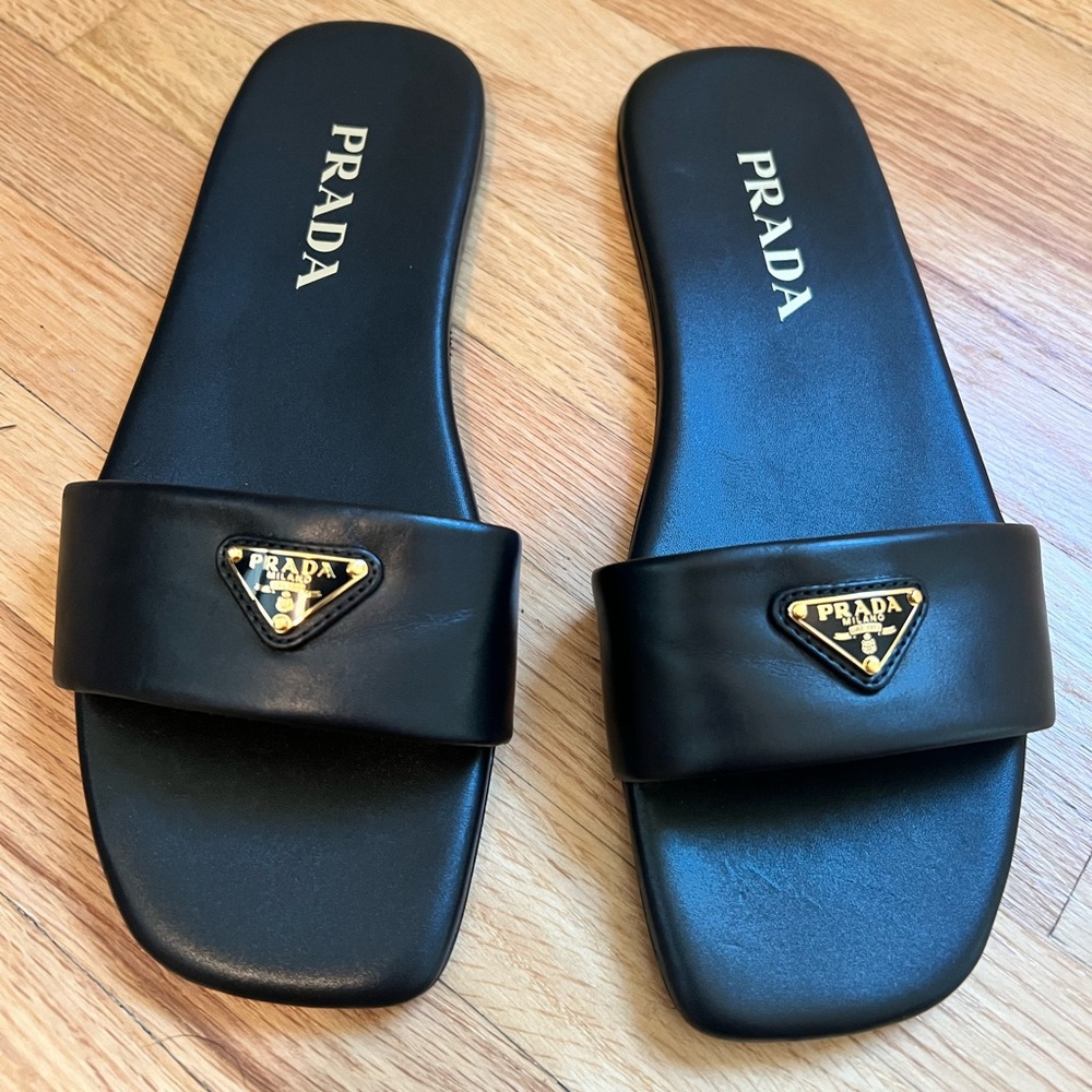 Prada Leather Slides